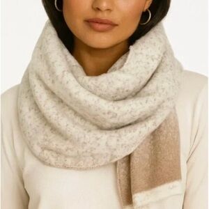 Barefoot Dreams CozyChic Lite Confetti Cream/Taupe Scarf OS